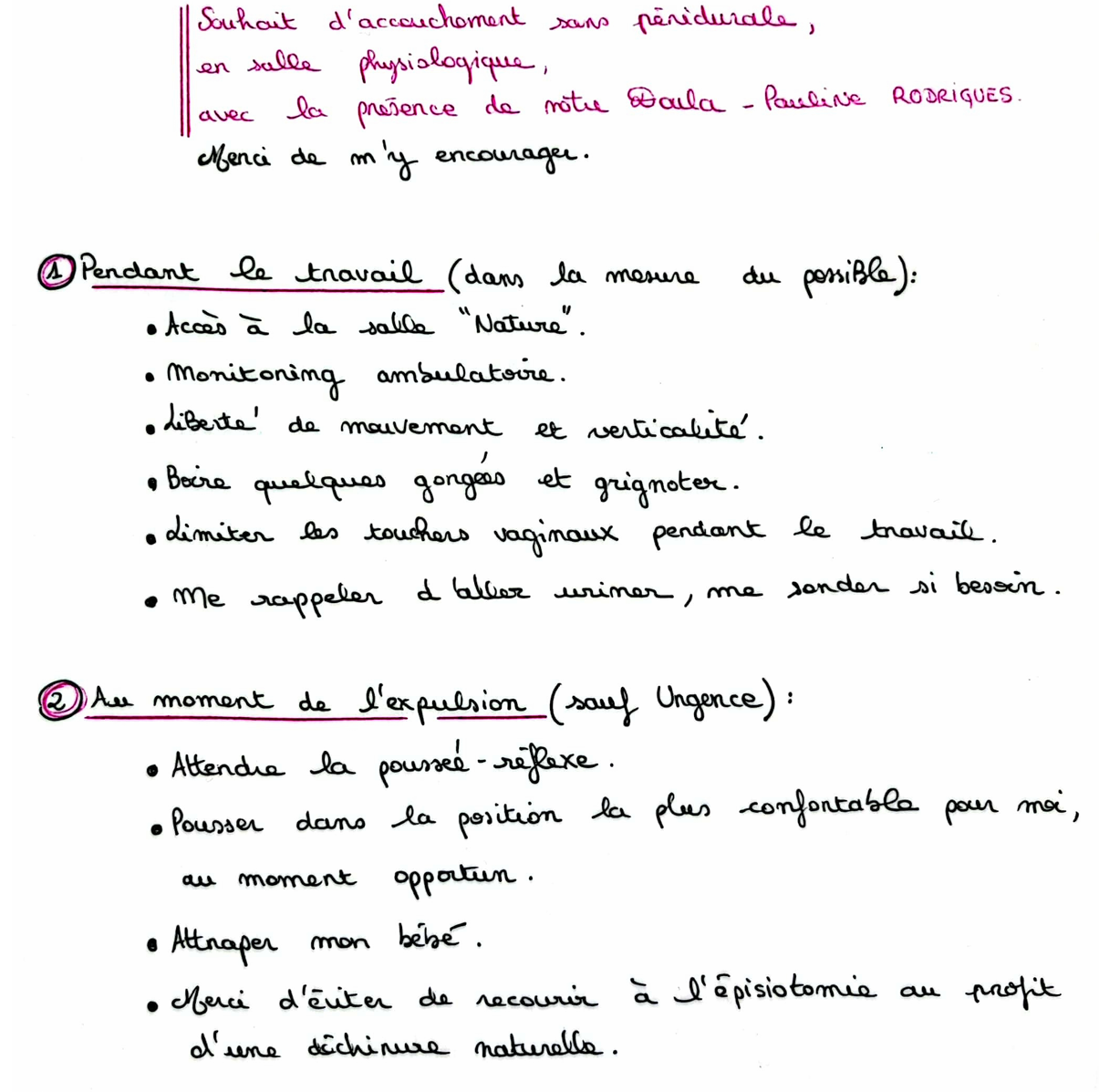 projet de naissance accouchement sans péridurale naturel hopital albi